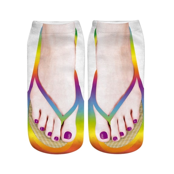 Women's Socks 3D Manicure Print Funny Low Cut Ankle