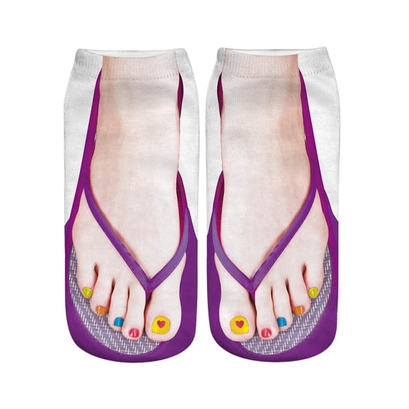 Women's Socks 3D Manicure Print Funny Low Cut Ankle