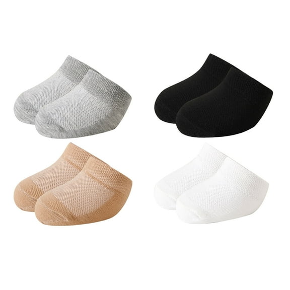 Women's Socks 4 Pairs Half-length Socks Thin Anti-slip Invisible Boat Socks Half-palm Socks for Women Multicolor