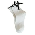 thumbnail image 1 of Women's Socks Bow Ruffle Crew Cute Soft Breathable Cotton, 1 of 4