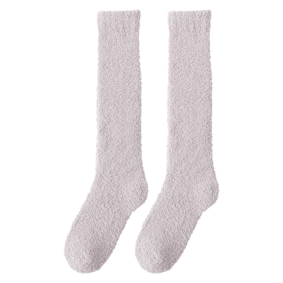 Women's Socks Casual Fluffy Winter Warm Knee High Long Cosy Thermal Ladies Fuzzy Thick Soft Multipack Socks for Women Purple
