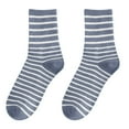 thumbnail image 1 of Women's Socks Casual Winter Autumn And Winter Mid Tube Stripe Printing Warm Stockings Breathable Womens Crew Socks Blue, 1 of 2