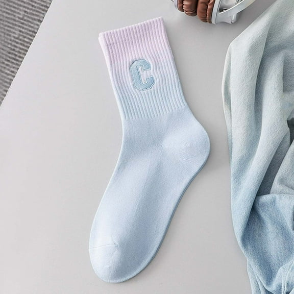 Women's Socks New Women's Mid-Calf Socks Breathable Comfortable and Warm Sports Socks Purple Free Size