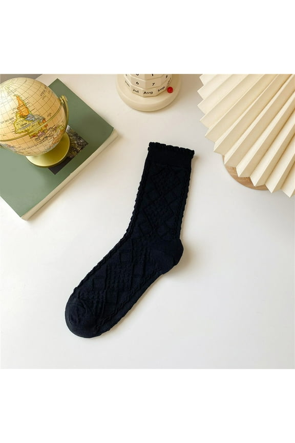 Women's Socks, Solid Color Socks, Embossed Diamond Pattern Athletic Socks, Casual Socks for Women, Daily Wear, Sneakers, Comfortable And Stylish Baberdicy, Ideal for Men And Women
