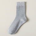 thumbnail image 1 of Women's Socks Solid Color Vertical Strip Socks Mid Tube Socks Classic Casual Comfort Cotton Socks,Gray Women's Accessories Socks, 1 of 3