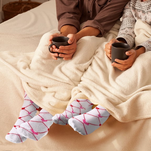 Women's Socks Valentine's Day Heart Print Socks for Women ,Mid Calf Cotton Socks for Fall Winter, Crew Socks Cute Socks,Valentines Day Gifts C,C