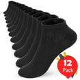 thumbnail image 1 of Women's Socks Value Ankle Soft Moisture-Wicking Sock, 12-Pairs Women Size 8-12 Cotton Black, 1 of 8