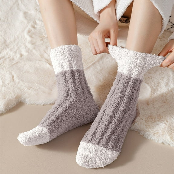 Women's Socks Winter Gloves Matching Women'S Short Socks Neck Warmer Pair Soft Plush,Brown Women's Accessories Socks