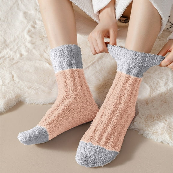 Women's Socks Women Short Socks Coral Velvet Winter Gloves Matching Extra Thickened Plush,Orange Women's Accessories Socks