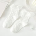 thumbnail image 1 of Women's Socks Womens Lace Ruffle Frilly Socks Crew Socks Cotton Cute Ankle Dress Socks For Girl White Black Mesh Lace Trim Socks Socks Ankle High Socks For Women,White Women's Accessories Socks, 1 of 6