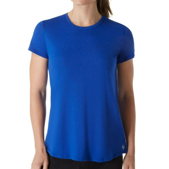 Women's Soffe 7810V Long Crew Neck Short Sleeve Tee (Royal XL)