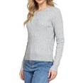thumbnail image 1 of Women's Soft 4x4 Cable Knit Pullover Sweater with Round Neck, 1 of 5