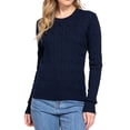 thumbnail image 1 of Women's Soft 4x4 Cable Knit Pullover Sweater with Round Neck, 1 of 5