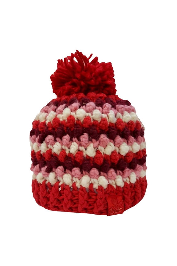 Women's Soft Beanie with Red Stripes - Bula New