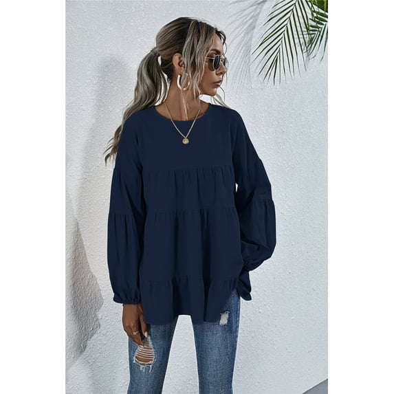 Women's Soft Breathable Gathers & Ruffles Blouse