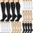 thumbnail image 1 of Women's Soft Breathable Nylon Knee High Socks for Daily Wear, Lightweight Stretch Casual Long Socks, 4-Pack | VerBelle,Black 8-15.5, 1 of 4