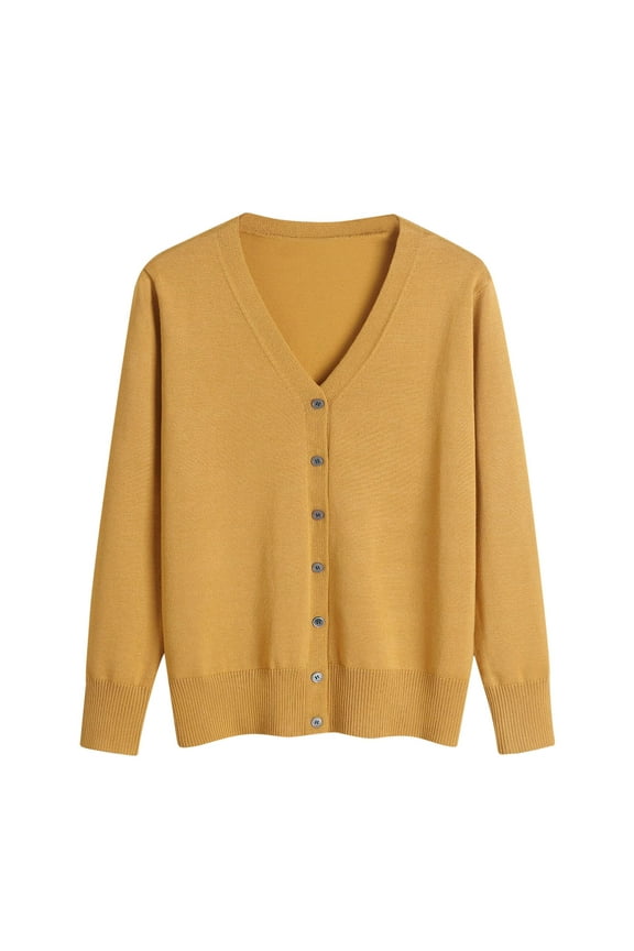 Women's Soft Cardigans Lightweight Casual Button Up Knitted Sweaters Cardigan Outerwear Long Sleeve Fall Coat
