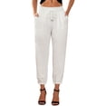 thumbnail image 1 of Women's Soft Casual Loose Drawstring Elastic High Waisted Joggers Pants with Pockets Work Pants for Women, 1 of 8