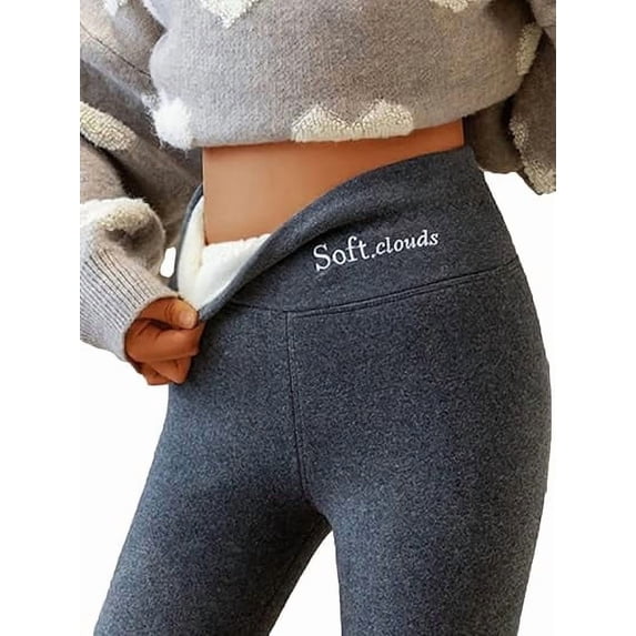 Women's Soft Cloud Fleece Lined Leggings, Warm Winter Thermal Leggings, Cozy Stretchy Pants for Daily Wear