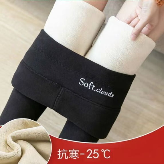 Women's Soft Cloud Fleece Lined Leggings, Warm Winter Thermal Leggings, Cozy Stretchy Pants for Daily Wear