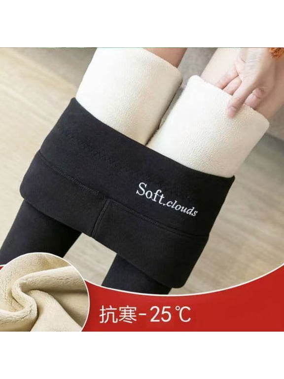 Women's Soft Cloud Fleece Lined Leggings, Warm Winter Thermal Leggings, Cozy Stretchy Pants for Daily Wear