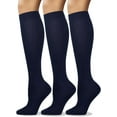 thumbnail image 1 of Women's Soft Combed Cotton Knee High Long Calf Dress Socks long socks for women Seamless Toe Black White Gray Navy Blue, 1 of 4