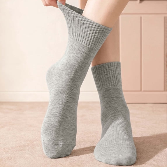 Women's Soft Combed Cotton Socks Mini Crew Socks Thin Seamless Viscose Bamboo Cotton Soft Cozy Casual Cute Above Ankle 3 Pairs(Light Gray,One Size)