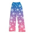 thumbnail image 1 of Women's Soft Comfortable Plush Casual Pyjama Bottoms with Christmas Snowflake and Tree Print, Home Sleep Pants for Winter Wear, Cozy Lounge Pants and Indoor Use, Blue, S, 1 of 5