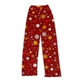 thumbnail image 1 of Women's Soft Comfortable Plush Casual Pyjama Bottoms with Christmas Snowflake and Tree Print, Home Sleep Pants for Winter Wear, Cozy Lounge Pants and Indoor Use, Red, XL, 1 of 5