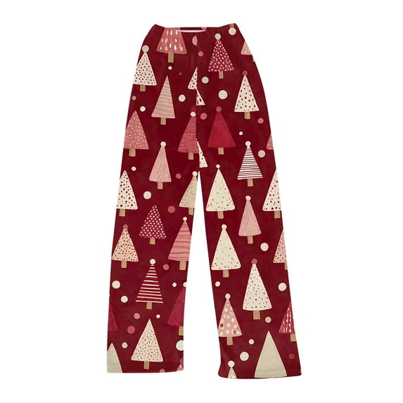 Women's Soft Comfortable Pyjama Bottoms, Christmas Cartoon Print Casual Home Pants, Warm and Soft for Lounge Wear, Perfect for Holiday Relaxation,Hot Pink,XS