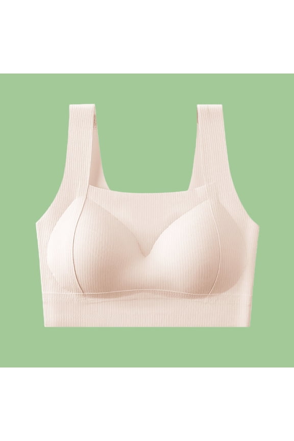 Women's Soft Comfy Strech No Underwire Supportive Bra Gathered Back Jelly Bra Sports Vest Casual