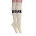 thumbnail image 1 of Women's Soft Cotton Knee High Socks with Lace Trim - Fashion Knit Socks (1 Pair), 1 of 4
