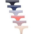 thumbnail image 1 of Women's Soft Cotton Lace No Show Thong Panty Pack of 12 - Various Styles, 1 of 3