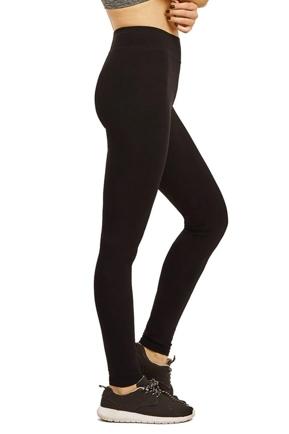 Women's Soft Cotton Leggings, Black L, 1 Pack