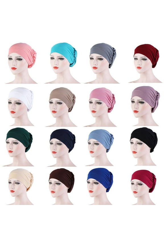 Women's Soft Cotton Sleep Turban - Breathable Chemo Headwear & Muslim Hair Cover, Slouchy Beanie Cap for Bed, Cancer Recovery, Modest Fashion (Multiple Colors)