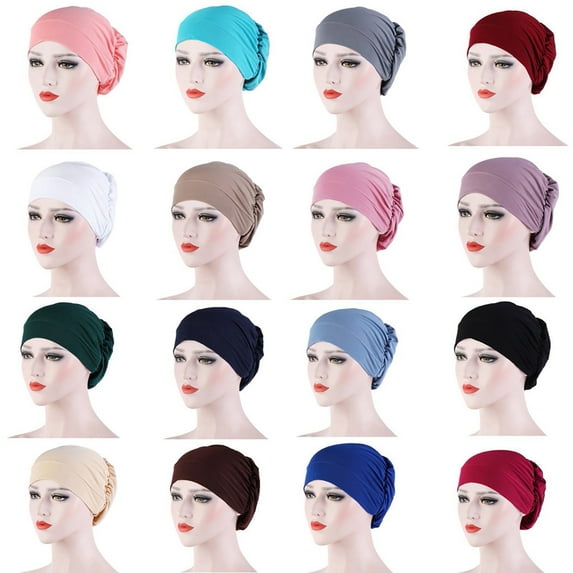 Women's Soft Cotton Sleep Turban - Breathable Chemo Headwear & Muslim Hair Cover, Slouchy Beanie Cap for Bed, Cancer Recovery, Modest Fashion (Multiple Colors)
