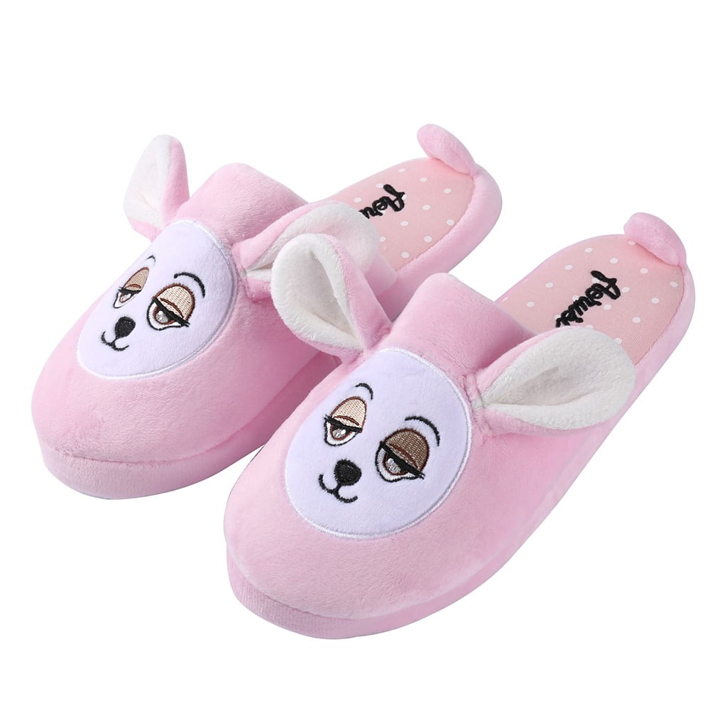 Women's Soft Cozy Slip-on Plush Luxury Home Warm Cute Bear Slippers