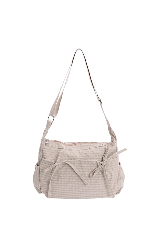 Women's Soft Cute Drawstring Crossbody Tote Bag - Lightweight Nylon Hobo Shoulder Purse with Heart Butterfly Print, Adjustable Wide Strap for Daily Commute Travel