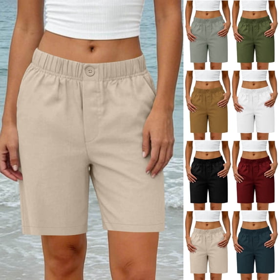 Women's Soft Fabric Elastic Waist Drawstring Shorts with Functional Pockets, Tummy Control Body Shaping, Breathable Quick Dry for Running, Casual Lounge & Travel | TruHer,Wine M