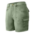 thumbnail image 1 of Women's Soft Fabric Mid Rise Wide Leg Shorts, Tummy Smoothing with Elastic Waist, Functional Side Pockets, Perfect for Casual Work, Summer Outings or Daily Errands, | CSEONE,Green L, 1 of 5