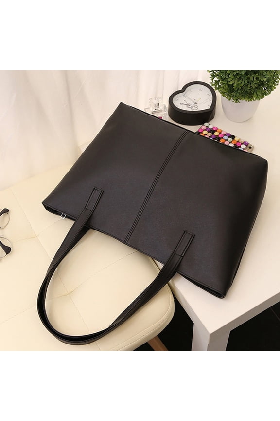 Women's Soft Faux Leather Tote Bags Top Handle Shoulder Bags Lightweight Large Capacity Handbags