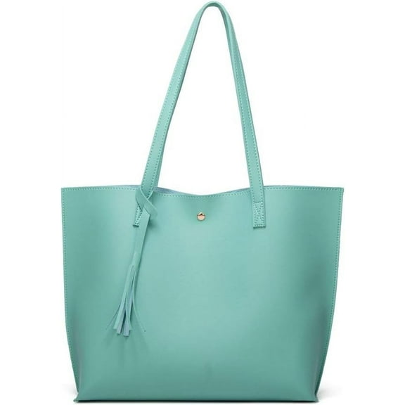 Women's Soft Faux Leather Tote Shoulder Bag from, Big Capacity Tassel Handbag