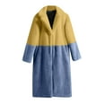 thumbnail image 1 of Women's Soft Faux Teddy Fuzzy Warm Long Overcoat Open Front Cardigan Lapel Collar Long Sleeve Loose Fit Jacket Coat, 1 of 6