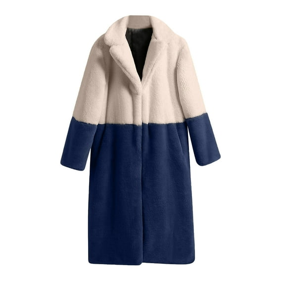 Women's Soft Faux Teddy Fuzzy Warm Long Overcoat Open Front Cardigan Lapel Collar Long Sleeve Loose Fit Jacket Coat