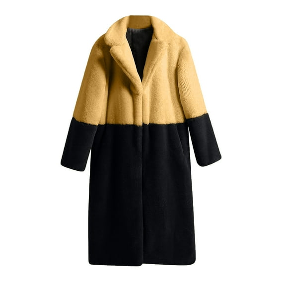 Women's Soft Faux Teddy Fuzzy Warm Long Overcoat Open Front Cardigan Lapel Collar Long Sleeve Loose Fit Jacket Coat