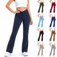 thumbnail image 1 of Women's Soft Fleece Lined Workout Leggings, Mid Waisted Tummy Control Athletic Fit, Functional Pockets with Quick Dry Technology, Performance Yoga, Running, Sports, | TruBelle,Purple XL, 1 of 9