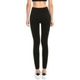thumbnail image 1 of Women's Soft Fleece Lined Yoga Leggings Winter Warm One Size, BLACK, 1 of 3