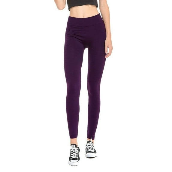 Women's Soft Fleece Lined Yoga Leggings Winter Warm One Size, DARK PURPLE