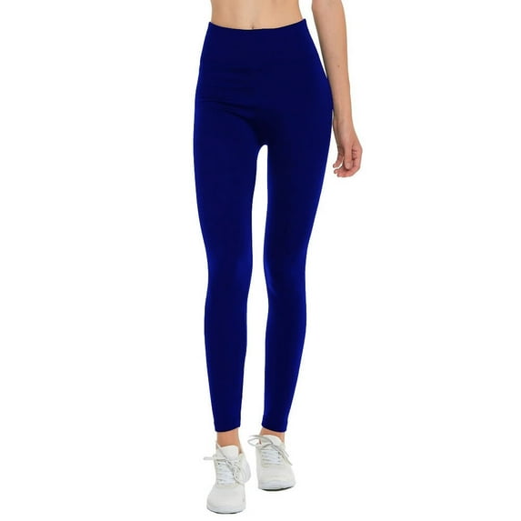 Women's Soft Fleece Lined Yoga Leggings Winter Warm One Size, ROYAL BLUE