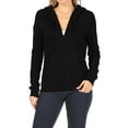 thumbnail image 1 of Women's Soft Fleece Zip-Up Hoodie – Solid Long Sleeve Jacket with Pockets, 1 of 4